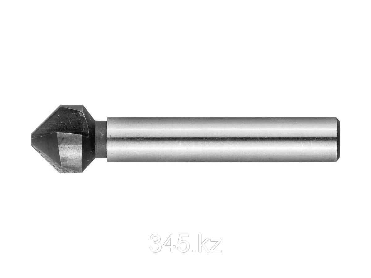 Зенкер ЗУБР конусный с 3-я реж. кромками, сталь P6M5, d 10,4х50мм, цилиндрич.хв. d 6мм, для раззенковки М5 - фото 2 - id-p51760033