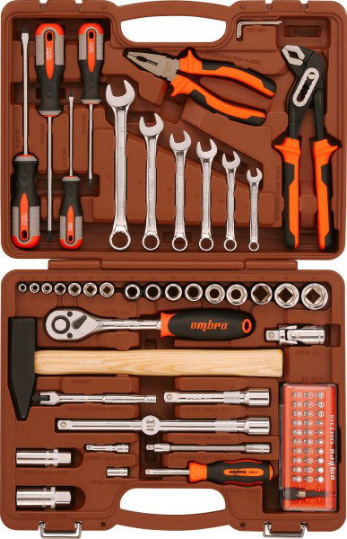 Набор инструмента универсальный 1/4", 1/2"DR, 75 предметов Ombra OMT75S