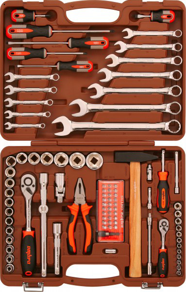 Набор инструмента универсальный 1/4", 1/2"DR, 93 предмета Ombra OMT93S