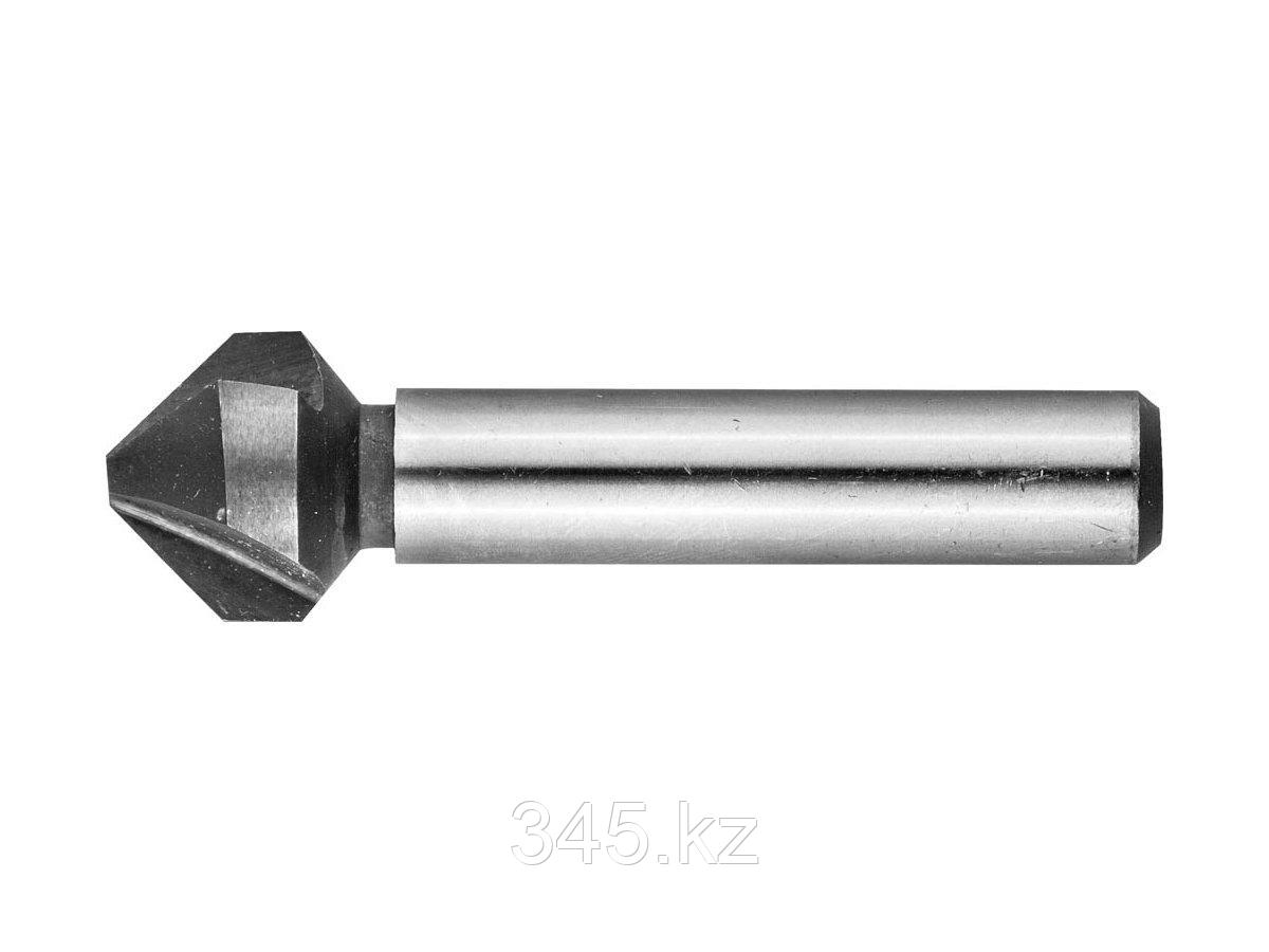 Зенкер ЗУБР конусный с 3-я реж. кромками, сталь P6M5, d 16,5х60мм, цилиндрич.хв. d 10мм, для раззенковки М8 - фото 1 - id-p51760269