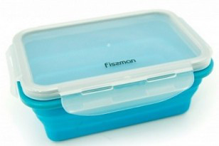 7490 FISSMAN Складной прямоугольный контейнер для хранения продуктов 17x12x6 см / 500 мл (силикон, пластик) - фото 1 - id-p51782059