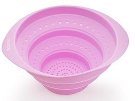 7504 FISSMAN Складной дуршлаг 15x9 см, цвет ЧАЙНАЯ РОЗА (силикон)