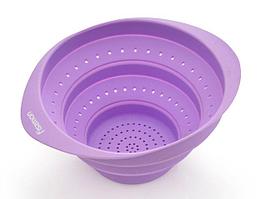 7505 FISSMAN Складной дуршлаг 15x9 см, цвет ЛИЛОВЫЙ (силикон)