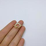 Коннектор Полумесяц со звездой, с фианитами, 12х2мм, фото 2