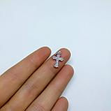 Навеска Крестик, с фианитами, 15х10мм, фото 2