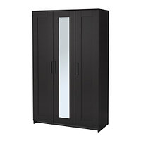 Шкаф 3-дверный БРИМНЭС черный 117x190 см ИКЕА, IKEA