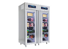 Комбинированный холодильник 2 двери  со стеклом / проф. Линия FRENOX