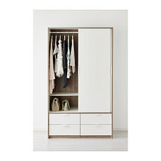 Гардероб с раздвижн дверцами/4ящика ТРИСИЛ белый ИКЕА, IKEA, фото 3