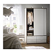 Гардероб с раздвижн дверцами/4ящика ТРИСИЛ белый ИКЕА, IKEA, фото 2