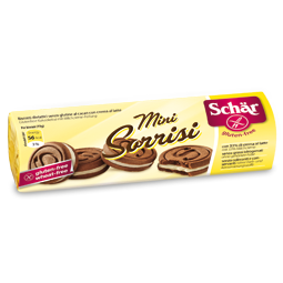 Безглютеновое печенье  шоколадное с молочной прослойкой Mini Sorrisi