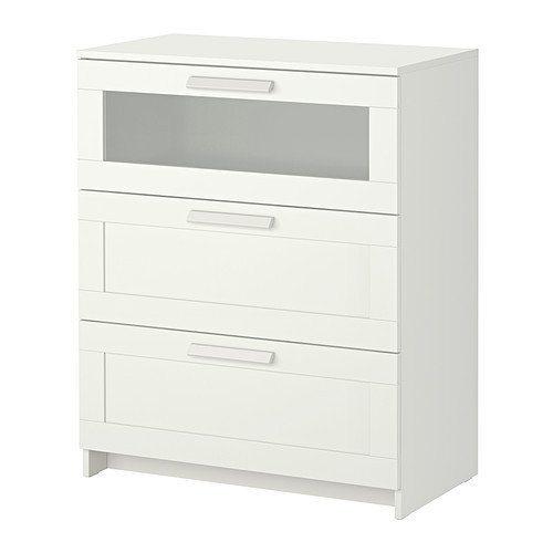 Комод с 3 ящиками БРИМНЭС белый 78x95 см ИКЕА, IKEA
