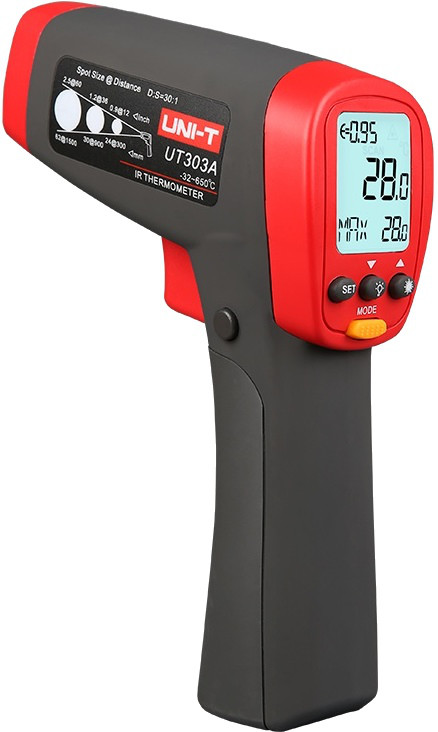 Термометр инфракрасный (пирометр) UNI-T UT303A (-32°С +650°С). Внесён в реестр РК