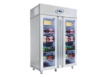 Вертикальный МОРОЗИЛЬНИК 2 двери СТЕКЛЯННЫЕ FRENOX