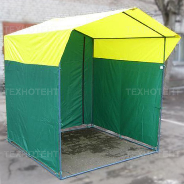 Палатка торговая разборная «Домик» 2,0x2,5 м из квадратной трубы желто-зеленая