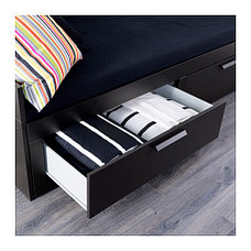 Кровать кушетка с 2 ящиками БРИМНЭС черный ИКЕА, IKEA, фото 2