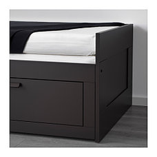 Кровать кушетка с 2 ящиками БРИМНЭС черный ИКЕА, IKEA, фото 3