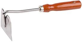 Мотыжка GRINDA прямое лезвие из нержавеющей стали с деревянной ручкой, 250 мм                                                                         