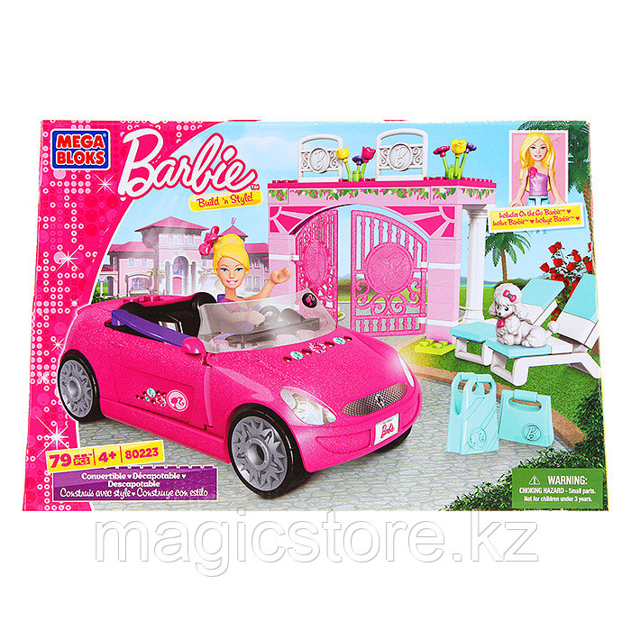 Конструктор Mega Bloks Barbie Convertible Автомобиль Барби, 79pcs