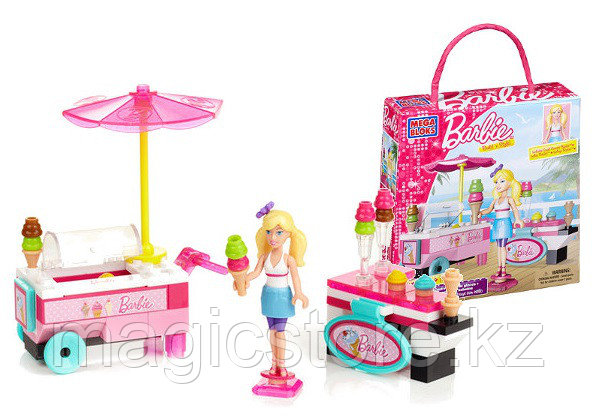 Конструктор Mega Bloks Barbie Тележка с мороженым Барби, 74pcs