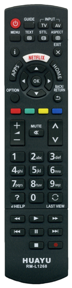Универсальный пульт HUAYU RM-L1268 (Panasonic) LCD/LED/3D/Smart TV с кнопкой Netflix - фото 1 - id-p51851661