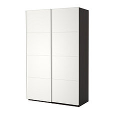 Гардероб ПАКС черно-коричневый Мехамн белый ИКЕА, IKEA, фото 2