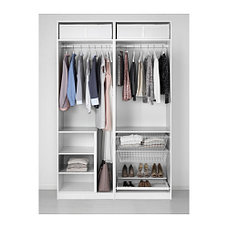 Гардероб ПАКС белый Сэккен матовое стекло ИКЕА, IKEA, фото 3