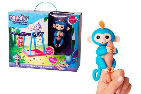 Интерактивная игрушка-обезьянка Fun Monkey (Голубой) - фото 1 - id-p51894239