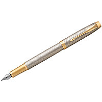 Ручка перьевая Parker "IM Premium Warm Silver GT" синяя, 0,8мм, подар. уп.