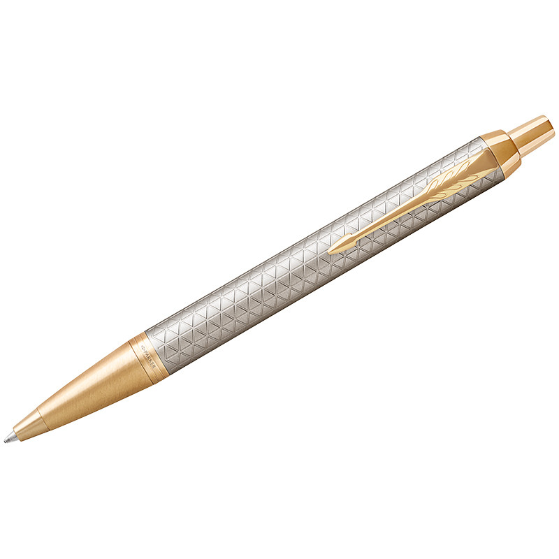 Ручка шариковая Parker "IM Premium Warm Silver GT" синяя, 1,0мм, кнопочн., подар. уп.