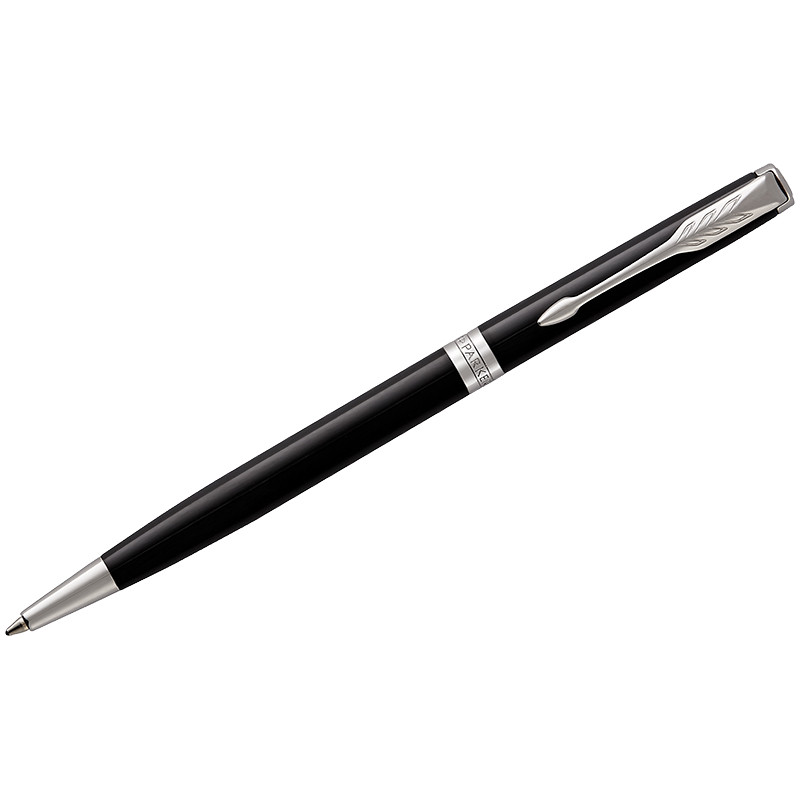 Ручка шариковая Parker "Sonnet Black Lacquer CT Slim" черная, 1,0мм, поворот., подар. уп.