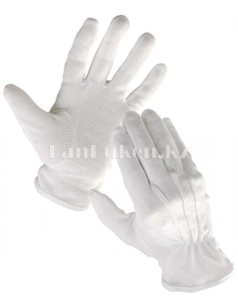Белые перчатки с резиновой ладонью для официантов - фото 2 - id-p50926810