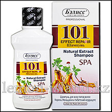 Шампунь Бэлисс 101 против выпадения волос с экстрактами женьшеня и кордицепса.