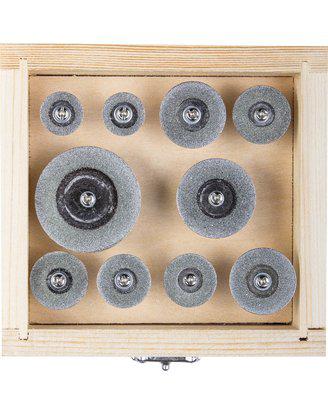 Алмазные мини диски насадки для гравера ЗУБР 33385-H10, ЭКСПЕРТ, круги с алмазным напылением на шпильке