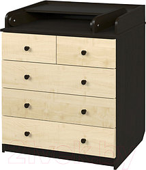 АТОН Комод раскладной СИРИУС-2 с полкой 805 ЛДСП Шариковые направляющие расцветки в наличии