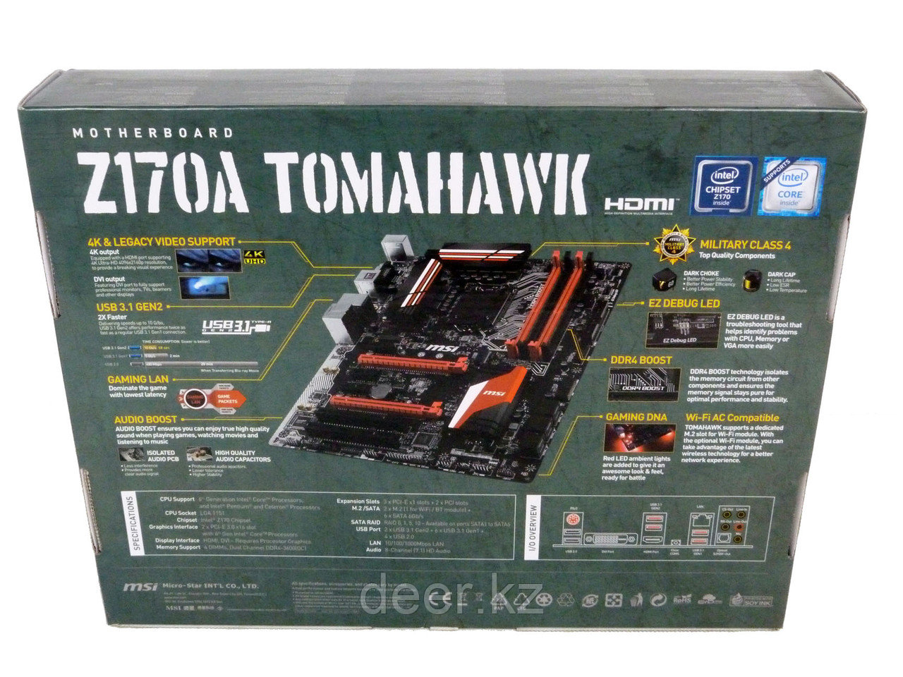 Сист. плата MSI Z170A TOMAHAWK, Z170, 4xDIMM DDR4