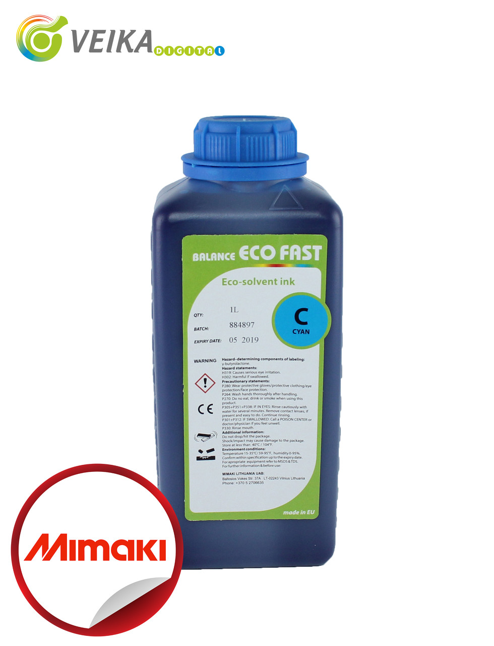 MIMAKI Balance ECO 1.2 Fast CYAN (bottle 1ltr) экосольв. - фото 1 - id-p52092786