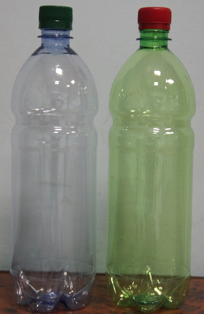 Пластиковая бутылка ПЭТ / цветные / ёмкость: 1л. / крышка в комплекте / упаковка = 100 шт.