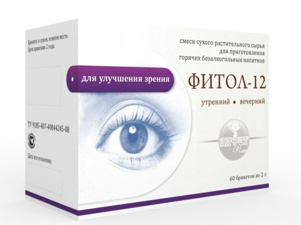 Фитол-12 (для улучшения зрения) утро- вечер, 60 брикетов