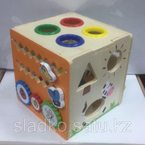 Набор игровой деревянный куб сортировщик жирафик - фото 2 - id-p52185467