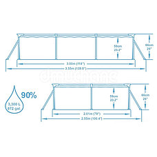 Каркасный бассейн 300х201х66 см с фильтр насосом, Bestway 56411, фото 2