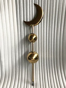 Золотой полумесяц мусульманский с 2 шарами из нержавейки