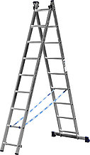 Лестница СИБИН универсальная, двухсекционная, 9 ступеней
