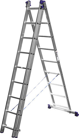 Лестница СИБИН универсальная, трехсекционная со стабилизатором, 9 ступеней, фото 2