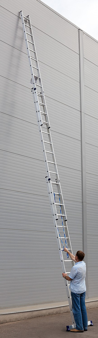 Лестница СИБИН универсальная,трехсекционная со стабилизатором, 13 ступеней - фото 2 - id-p46013424