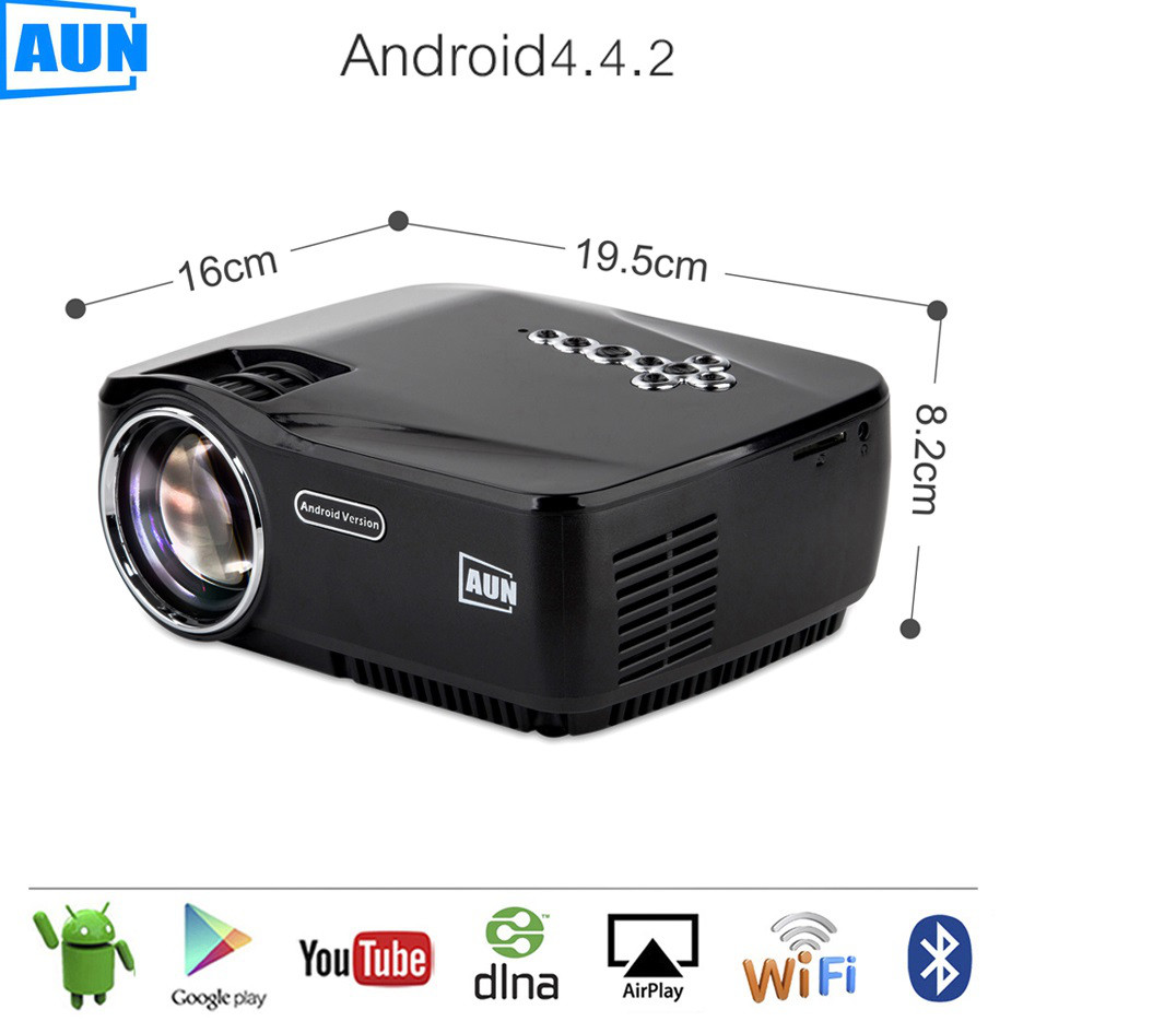 Проектор AUN AM01P 1200 Люмен Android 4.4 WI-FI Bluetooth DLAN Airplay DC - фото 5 - id-p52193048