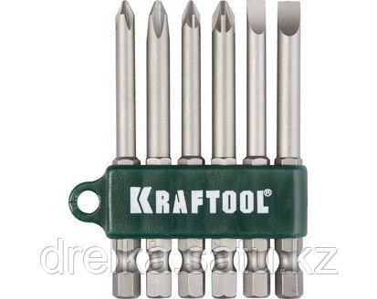Набор бит для шуруповерта KRAFTOOL 26061-H6, хвостовик E 1/4, Cr-V, 75 мм, 6 предметов , фото 2
