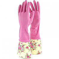 Перчатки хозяйственные латексные с манжетой, M Elfe