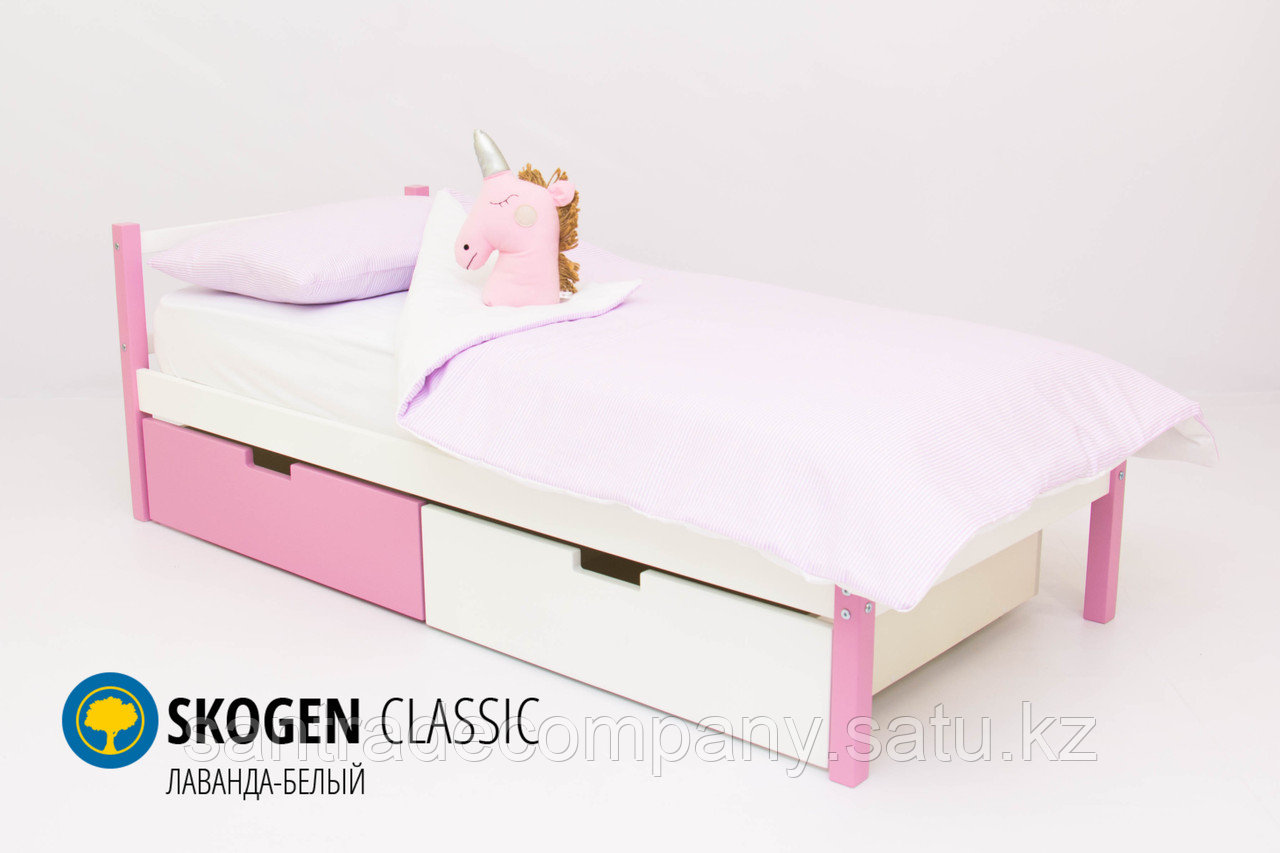 Детская кровать Бельмарко «Skogen classic лаванда-белый»