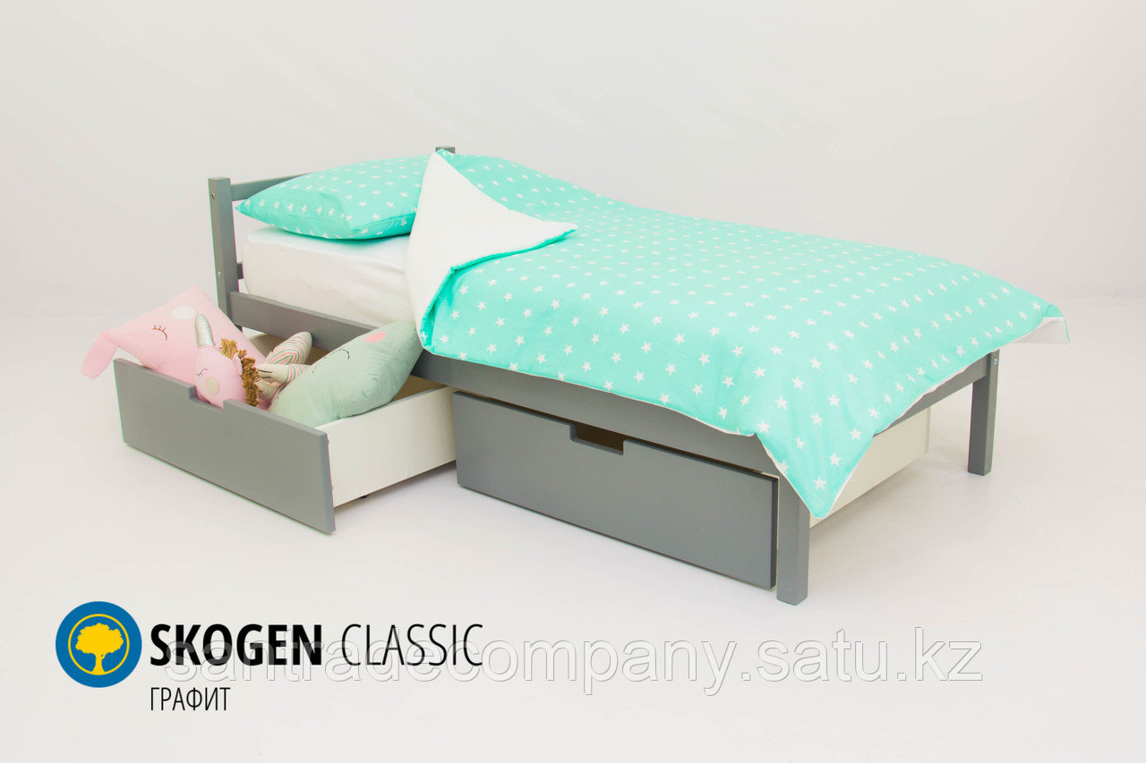 Детская кровать Бельмарко «Skogen classic графит»