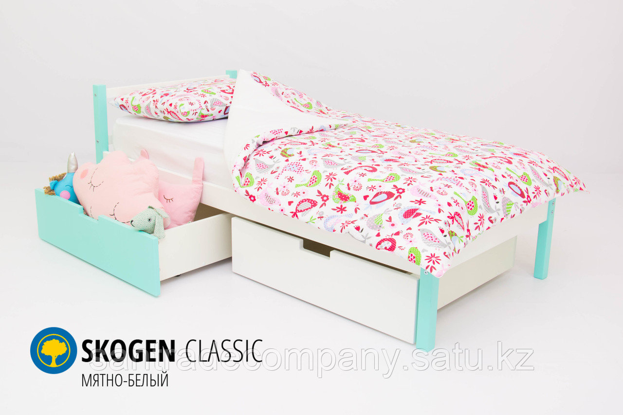 Детская кровать Бельмарко «Skogen classic Мятно-Белый»